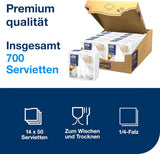Tork Linstyle witte servetten, 1/4 vouw, 19,5 x 19,5 cm, 14 נ50 servetten, 509410