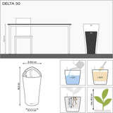 LECHUZA DELTA Premium 30 glanzend wit 15500