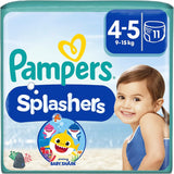 Pampers Splashers Baby Shark Limited Edition Wegwerpzwemluiers 4-5, 11, 9kg-15kg, voor veilige bescherming in het water