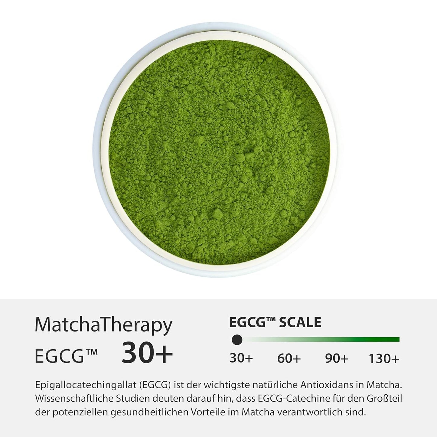Matchatherapie 30+ | Biologische Matcha-theepoeder | 60 gram | Met een geverifieerd gehalte van minimaal 30 mg/g catechine EGCG | Ondersteunt het immuunsysteem en het energieniveau | Ceremoniële kwaliteit | Groene thee uit Japan