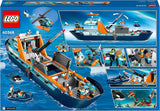 LEGO City Poolonderzoeksschip, grote drijvende speelgoedboot met helikopter, opblaasbare boot, Rov-onderzeeër, Vikingwrak, 7 minifiguren en orkafiguur, cadeau voor kinderen vanaf 7 jaar 60368 Bouwsets Besuche in LEGO-Store