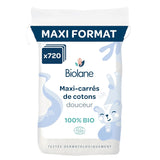 BIOLANE 12 Maxi Squares Wet Pads - Baby's - 100% Biologisch - 720 Katoen - voor de gevoelige huid - Verschoon- en Toiletartikelen - vanaf de geboorte - gemaakt in Frankrijk