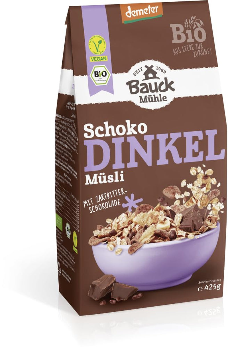 Bauck HOF Dinkelmüsli Schokozart, 425G (1Er-pakket) Granen Naty Shop 12 X 425 Gr