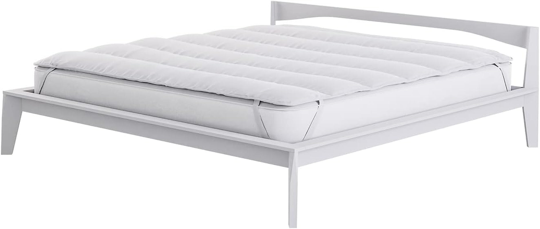 Italiaans beddengoed Elegante gewatteerde topper, wit, tweepersoonsdekbedden en dekbedden Naty Shop