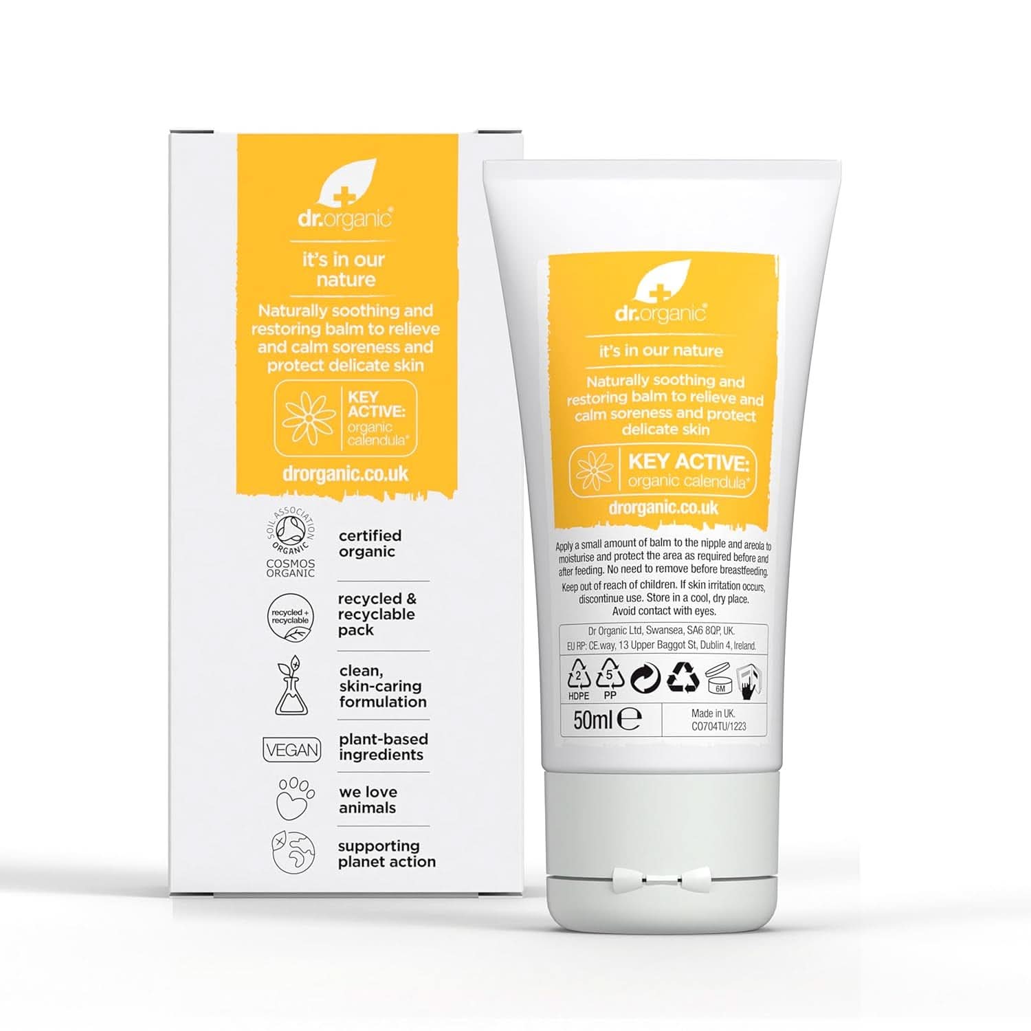 Dr Organic Tepelbalsem met Calendula, Lanoline, Natuurlijk reliëf, Voor wonden en gebarsten tepels, 30 ml Accessoires Voeding en borstvoeding Bebe Naty Shop