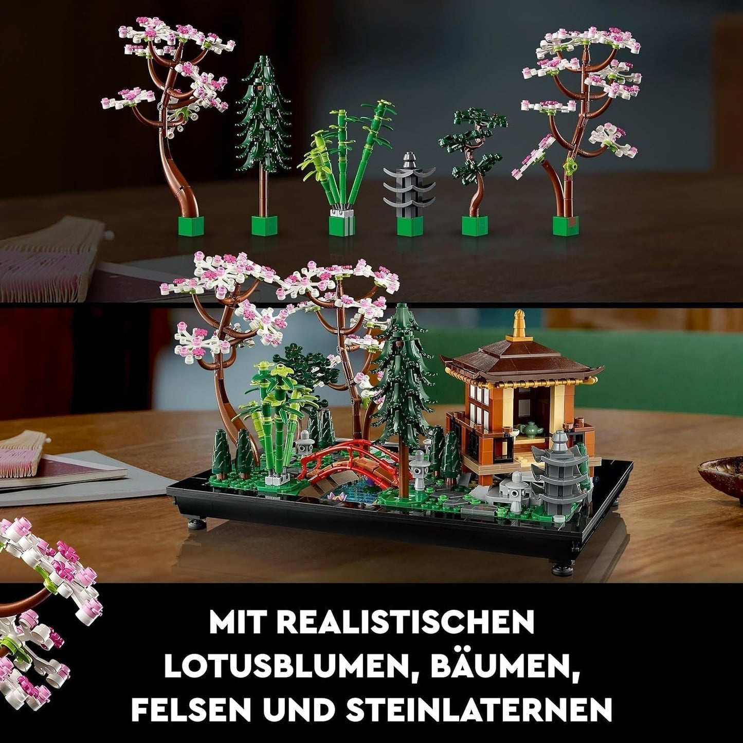 Lego Icons Garden Of Silence - Zen-botanische tuinset voor volwassenen met lotusbloemen - Aanpasbare, Japans geïnspireerde bureaudecoratie - Cadeau voor dames en heren 10315 Bouwsets Besuche in LEGO-Store