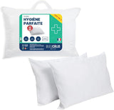 Bleu Câlin Set van 2 rechthoekige kussens anti-mijt, antibacterieel, pluizig comfort, T 60X60 Cm, 100% katoen, perfect hygiëne assortiment Naty Shop standaard kussens Rechthoekige vorm 45 X 70 Cm