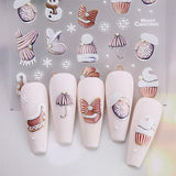 JMEOWIO Nagelsticker Weihnachten 6 Blatt Nail Art Sticker Selbstklebend Nagelaufkleber Schneeflocke Winterurlaub Niedlich Decoratie Nageldesign Zubehör