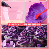 Gelvoedselkleuring - HXDZFX 2×30ml, suikervrije voedselkleuring, sterk geconcentreerd, voor het versieren van taarten, witte fondant, bitterkoekjes, koekjes, bakken, paaseieren, slijm (druivenpaars)