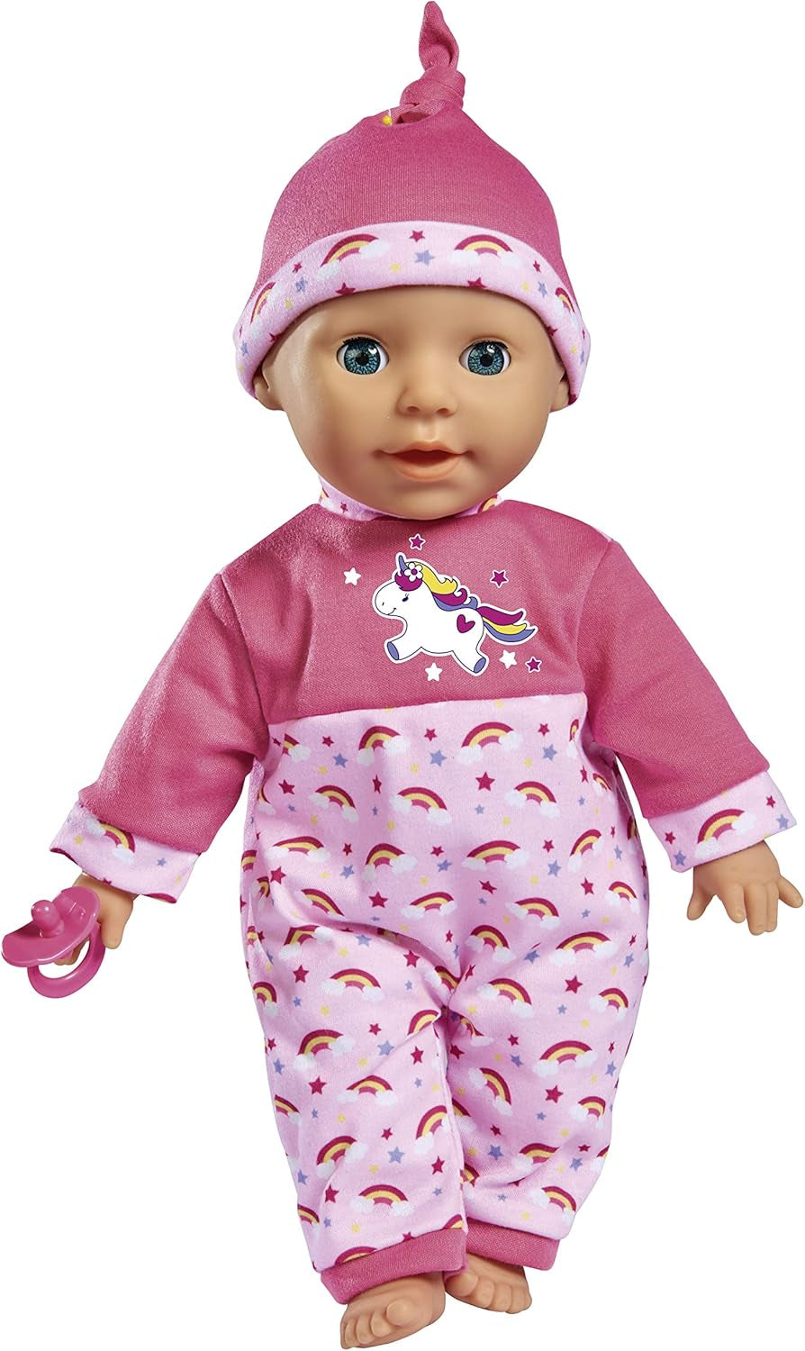 Simba 105140060 - Laura Tickle babypop met zacht lichaam en regenboogmatras, maakt 25 babygeluiden, 38 cm, pop voor 2 jaar en ouder