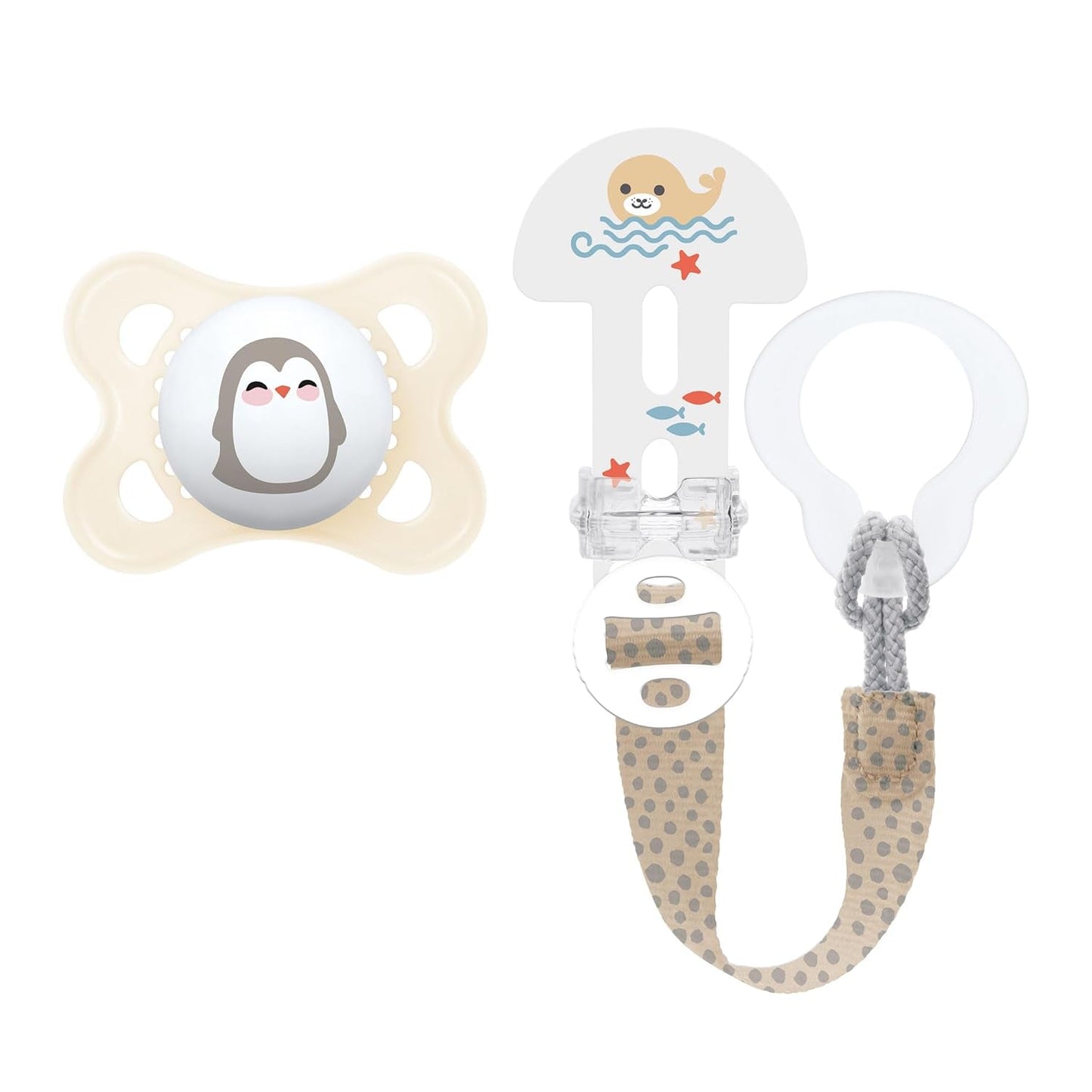 MAM Clip It Fopspeen! Broach & Original S226 Skinsoft™ siliconen, ultrazacht, voor baby's vanaf 0+ maanden