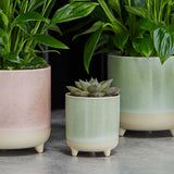 Pot, keramiek, mintgroen, mat, reactief, H 8,5 cm x D 8 cm