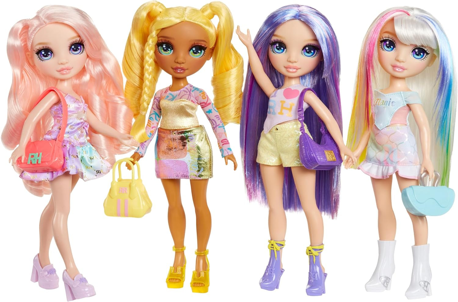 Rainbow High My Fashion Style Pop - Paars - 28 cm Paarse modepop met aantrekkelijke outfit en stijlvolle tas, om te spelen, poseren, verzamelen, voor kinderen van 4-12 jaar