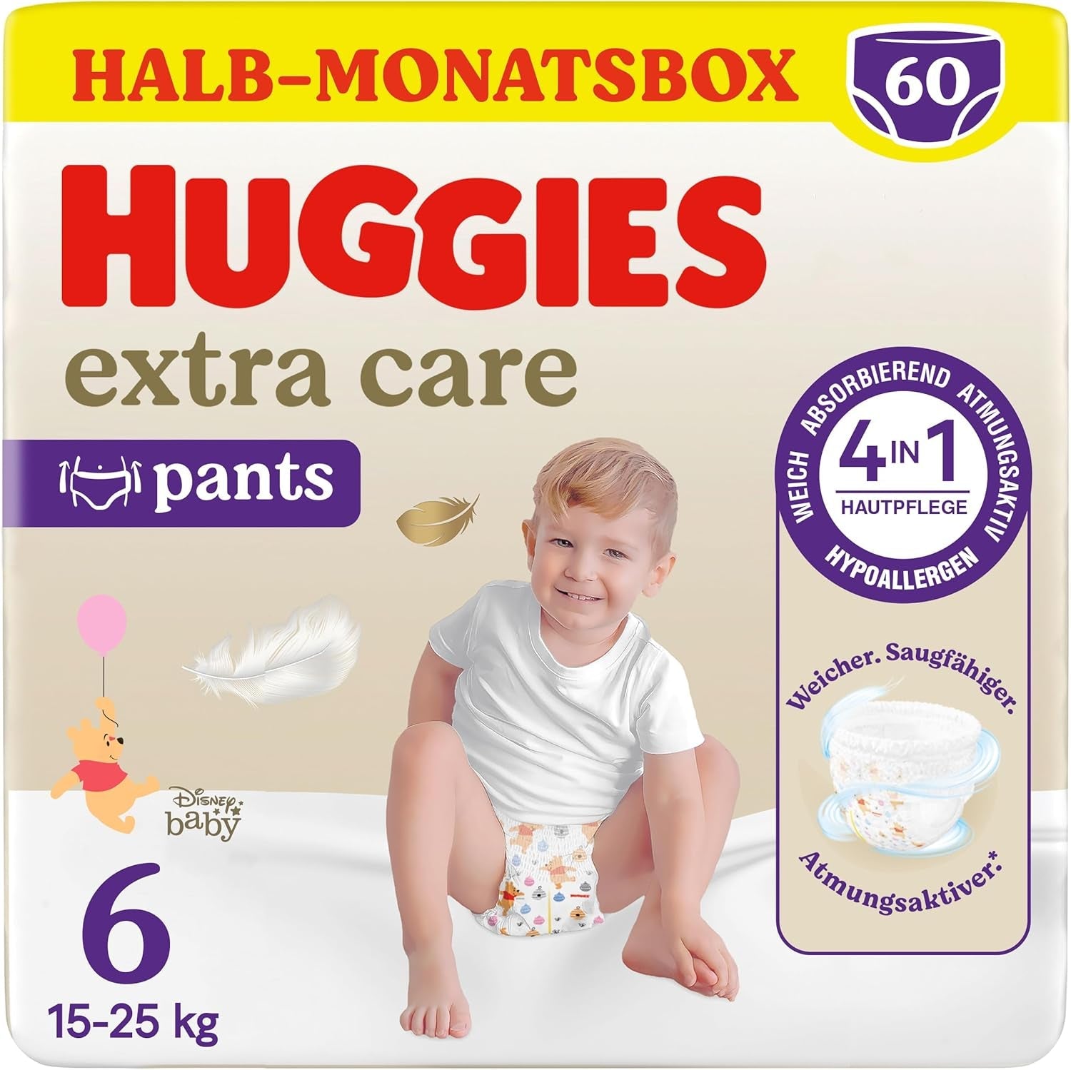 Huggies Extra Care Broekjes Disney Design Maat 5 68 Luiers (2x34) Doos van halve maand