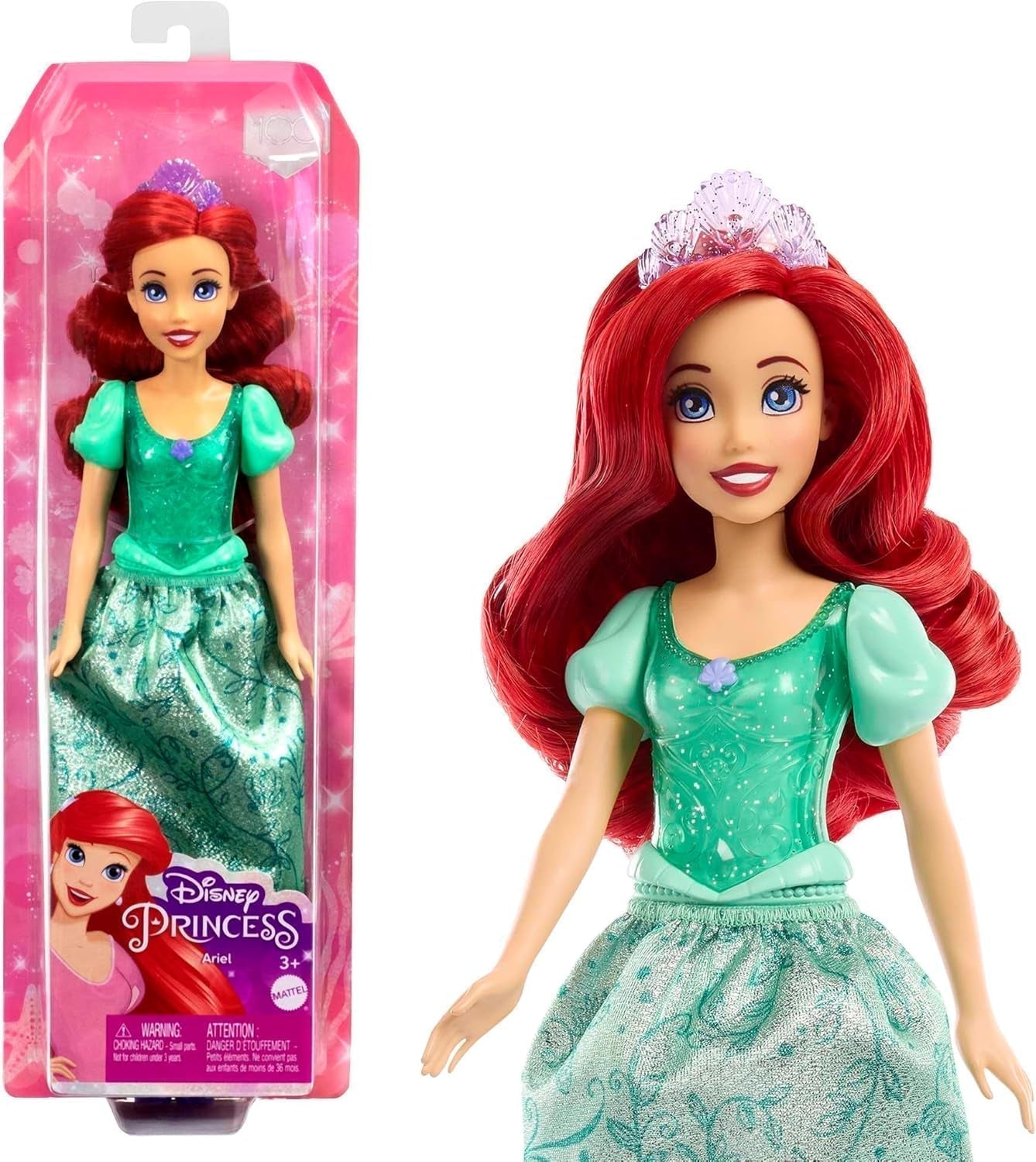 Mattel Disney Princess speelgoed Sneeuwwitje beweegbare pop met sprankelende kleding en accessoires Disney film geïnspireerd cadeau voor kinderen HLW08 Naty Shop Ariel poppen