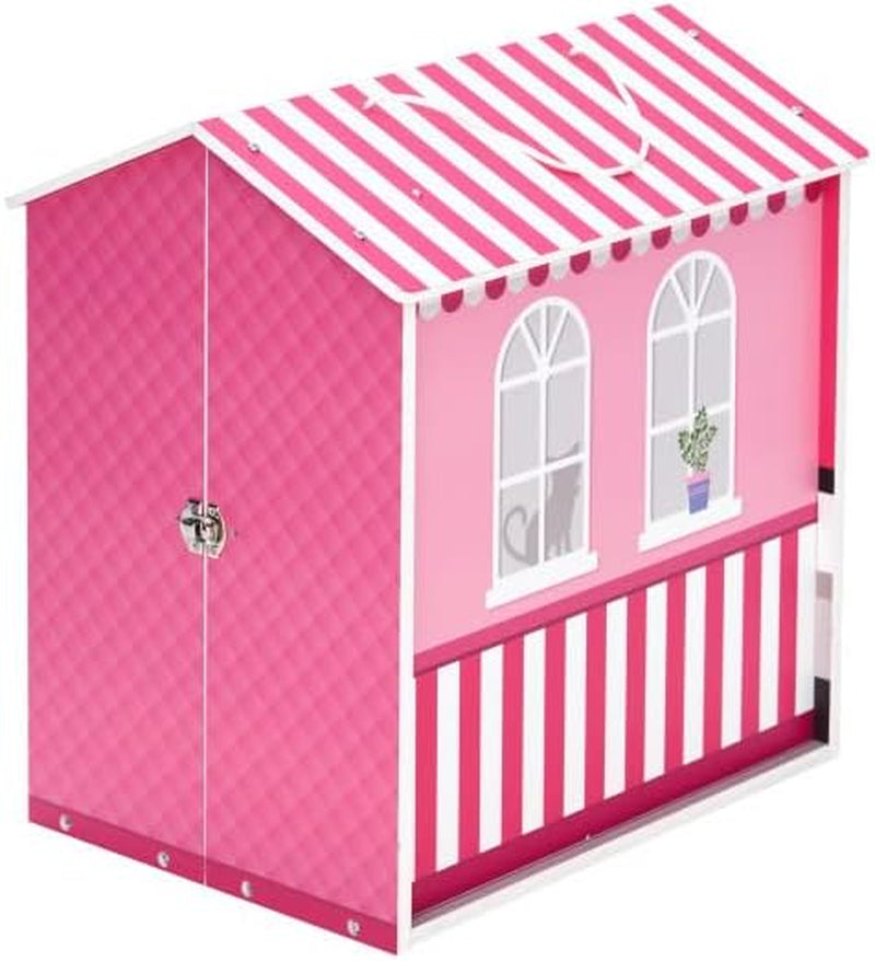 Teamson Kids - Dreamland City Café Poppenhuis 30cm - Roze/Wit/Zwart
