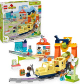 LEGO DUPLO Stad Grote interactieve spoorweg, bouwspeelgoed voor peuters vanaf 3 jaar, Push & Go-locomotief met licht en geluid, baanonderdelen, educatief speelgoed voor kleuters 10428 Bouwsets Bekijk de LEGO-Store standaardtitel