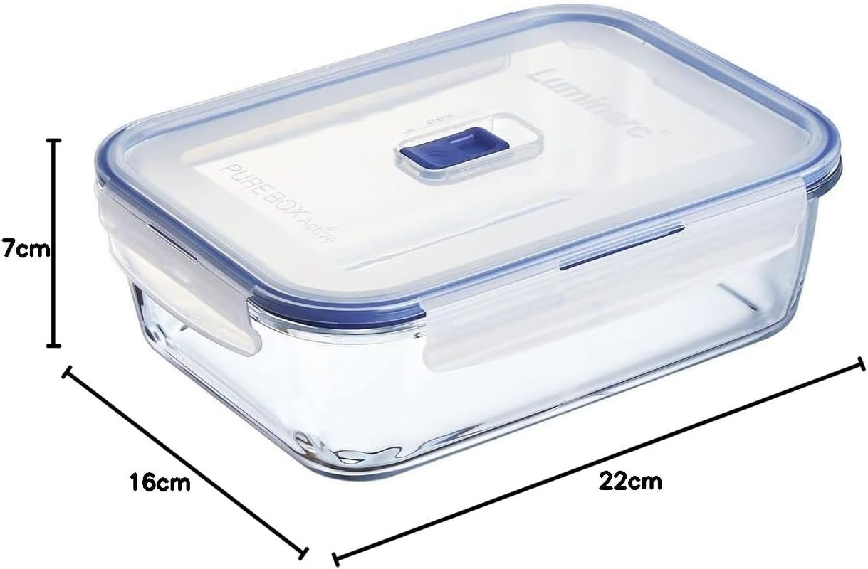 Pure Box Actieve Rechthoekige Hermetico Containers - 197cl Bicolor Voedselbewaardozen Naty Shop