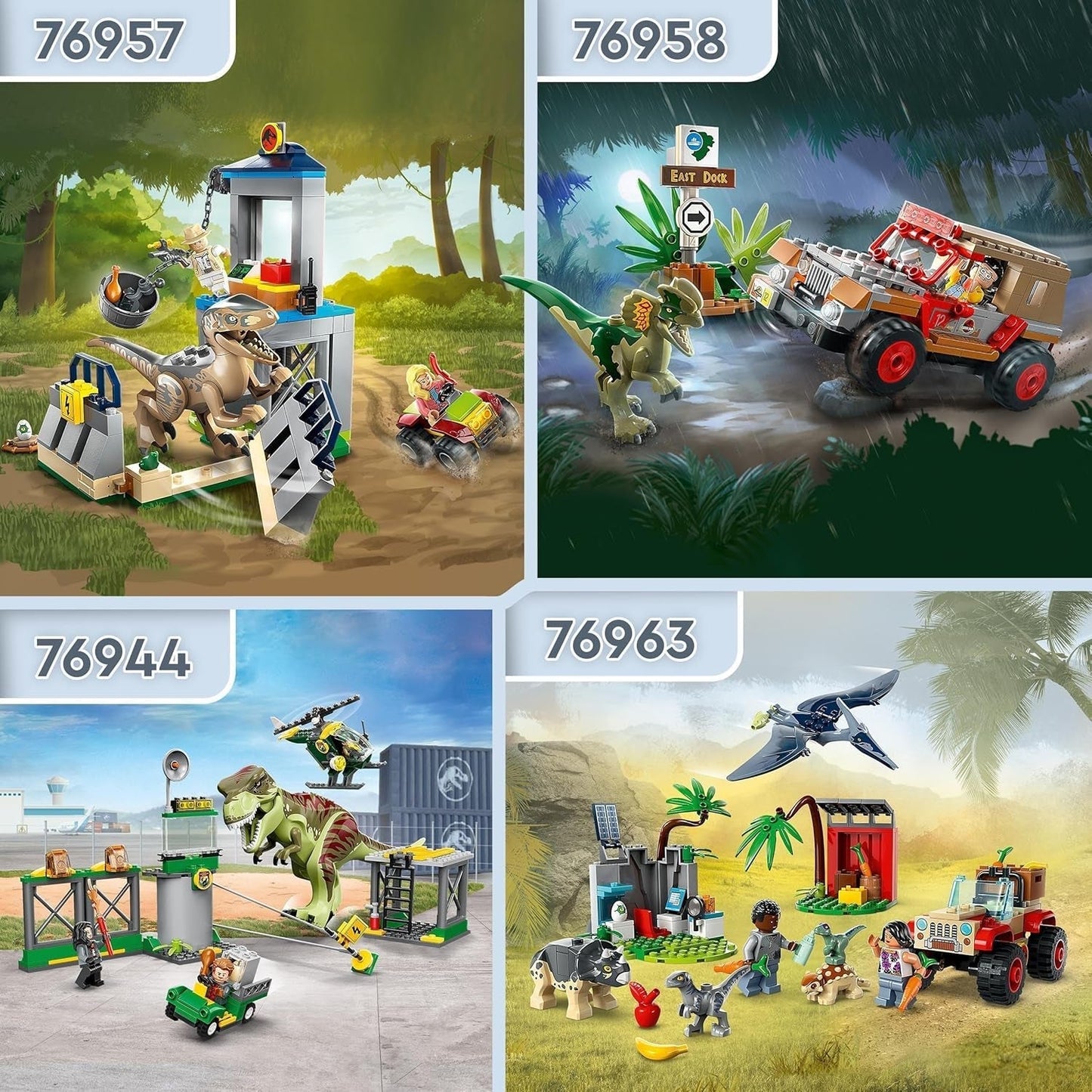 LEGO Jurassic World Rescue Center voor Baby Dinosaurs, set met kleine dinosaurusfiguren waaronder Triceratops, Ankylosaurus en Velociraptor, bouwcadeau voor jongens en meisjes vanaf 4 jaar 76963 Bouwsets Besuche den LEGO-Store
