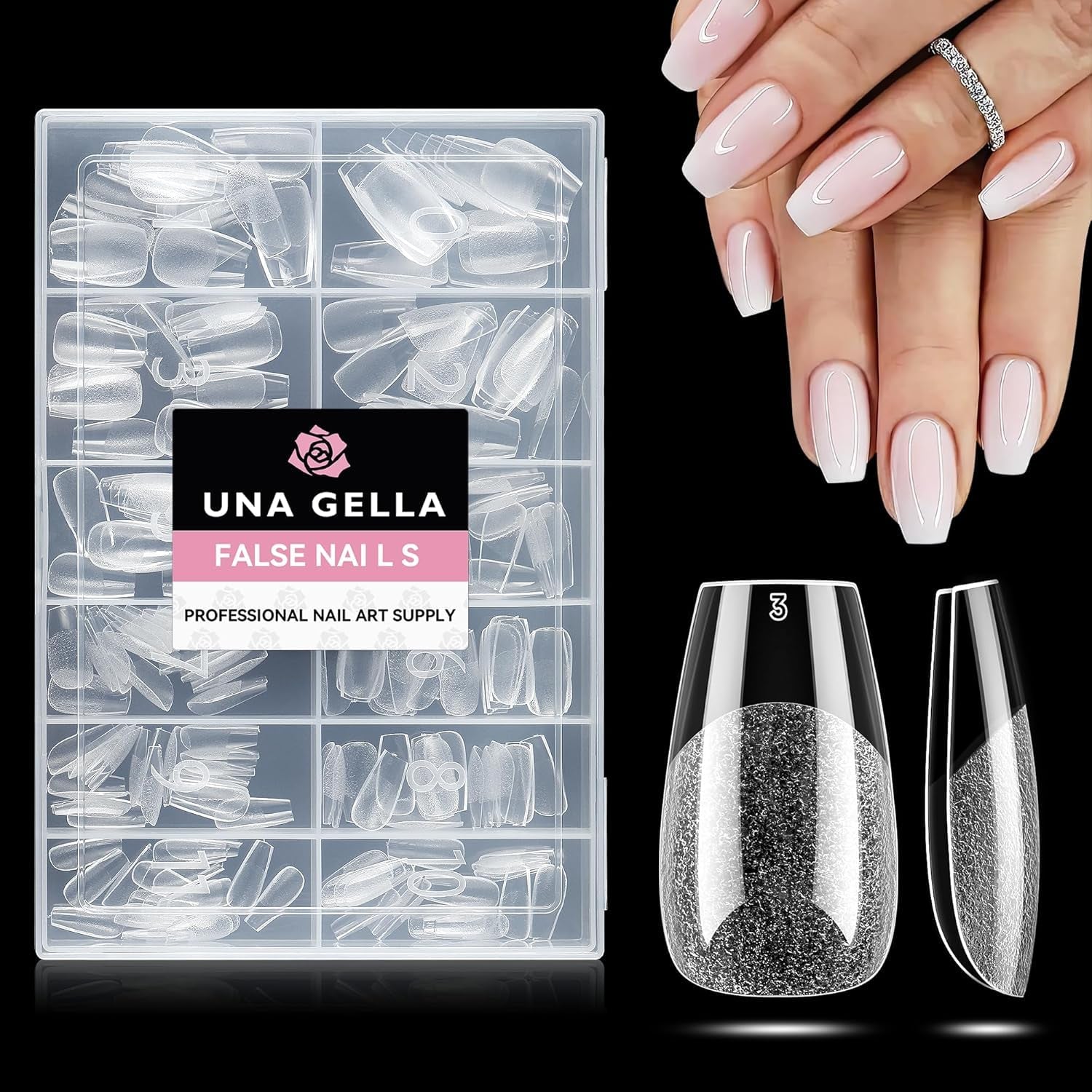 Ballerina Gel Nagel Tips 216 stks 12 Maten Zachte Gel Nagel Tips Volledige Dekking Nagelverlenging Set Semi Matte DIY Thuis Kunst
