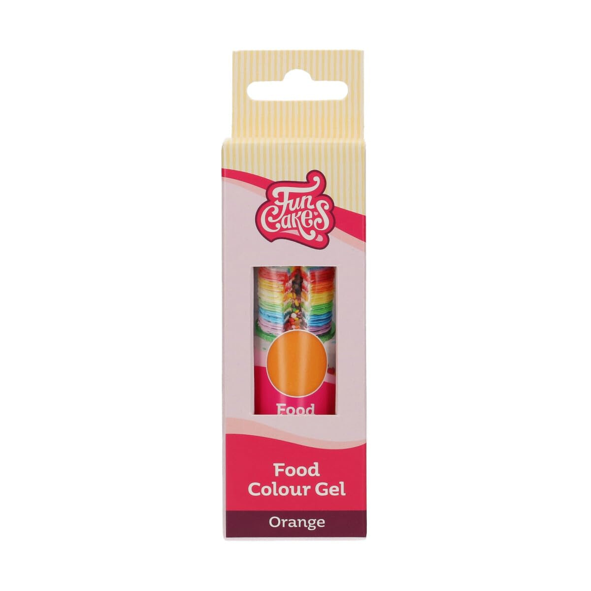 Funcakes Gel Voedselkleuring Oranje: Hooggeconcentreerde kleurstof voor deeg, room, fondant en marsepein. Gemakkelijk doseren. Eén druppel om levendige kleuren te creëren. Halal. 30 gram
