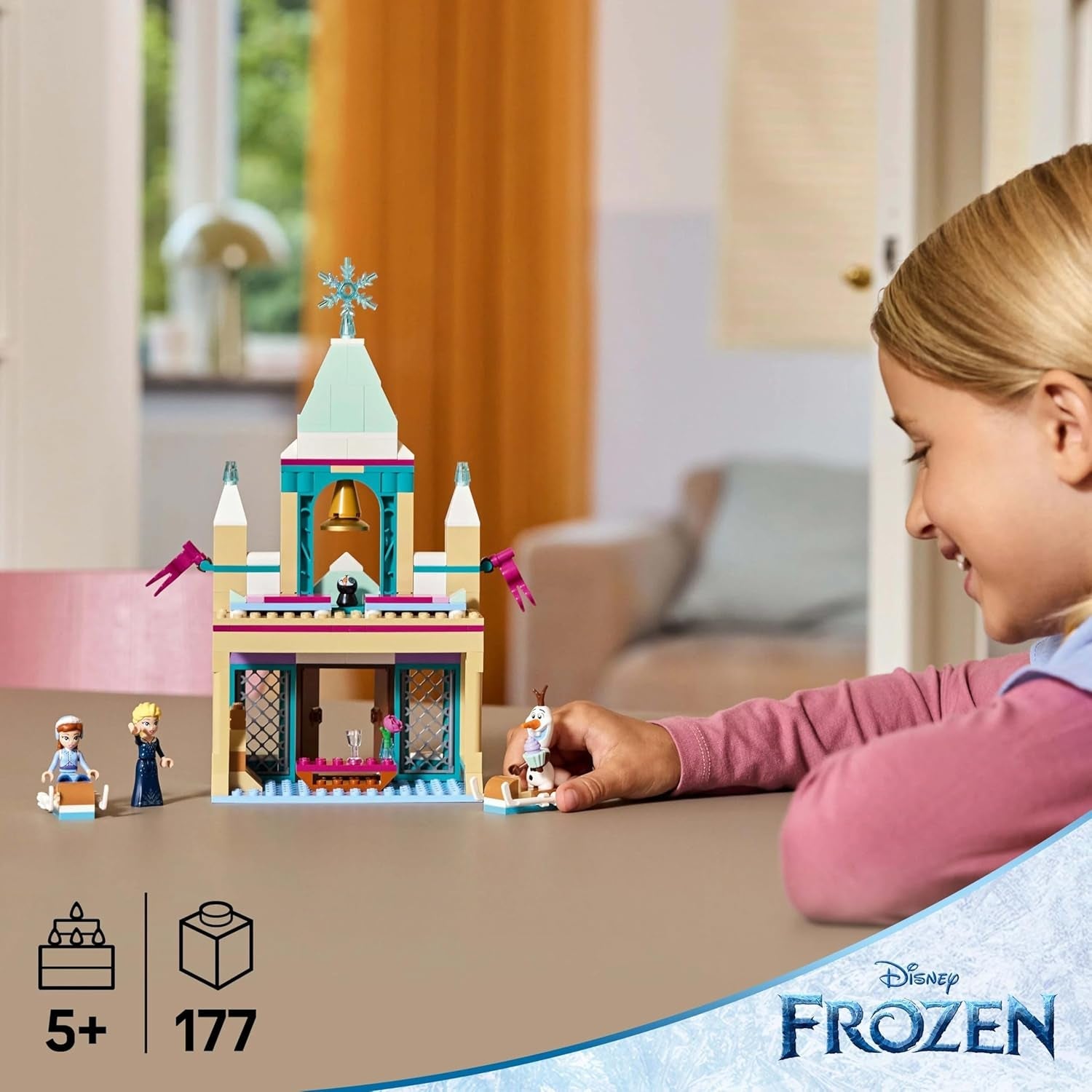 LEGO Ç€ Disney Frozen Kasteel van Arendelle, speelgoedprinses met minipoppen van ELSA, Anna en Olaf en een pinguïnfiguur, fantasiespeelset, cadeau voor meisjes van 5 jaar oud 43265 Bouwsets Besuche in LEGO-Store