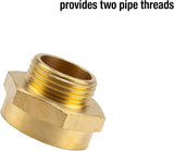 Gardena Messing Verloopnippel: Messing connector voor schroefdraadverloop bijv. voor pompen, 33,3 mm buitendraad (G 1 inch) / 42 mm binnendraad (G 1 1/4 inch) (7266-20)