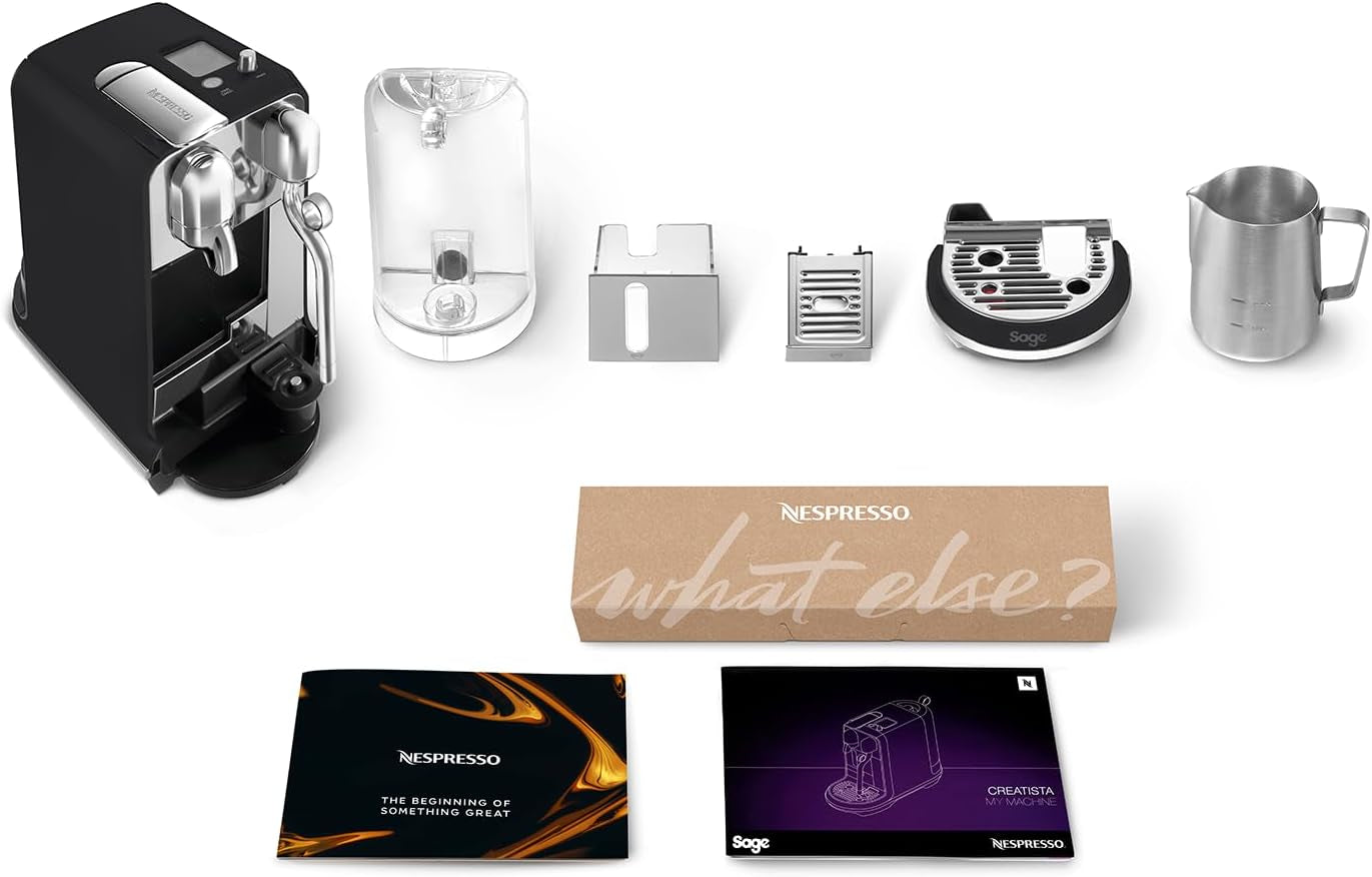 Espressomachine met Nespresso SNE800 Creatista Plus capsules van Sage, matzwart