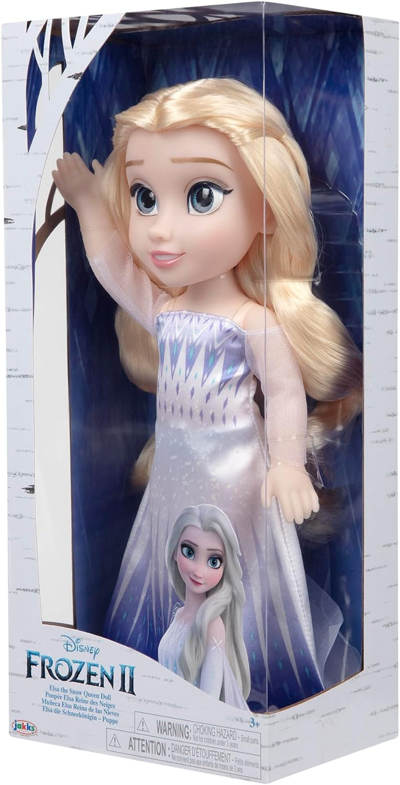 Disney Frozen 2 ELSA The Snow Queen Doll - 35 cm grote, beweegbare pop in iconische modejurk en lang golvend haar voor extra speelplezier, voor meisjes vanaf 3 jaar, 214894 Naty Shop Dolls
