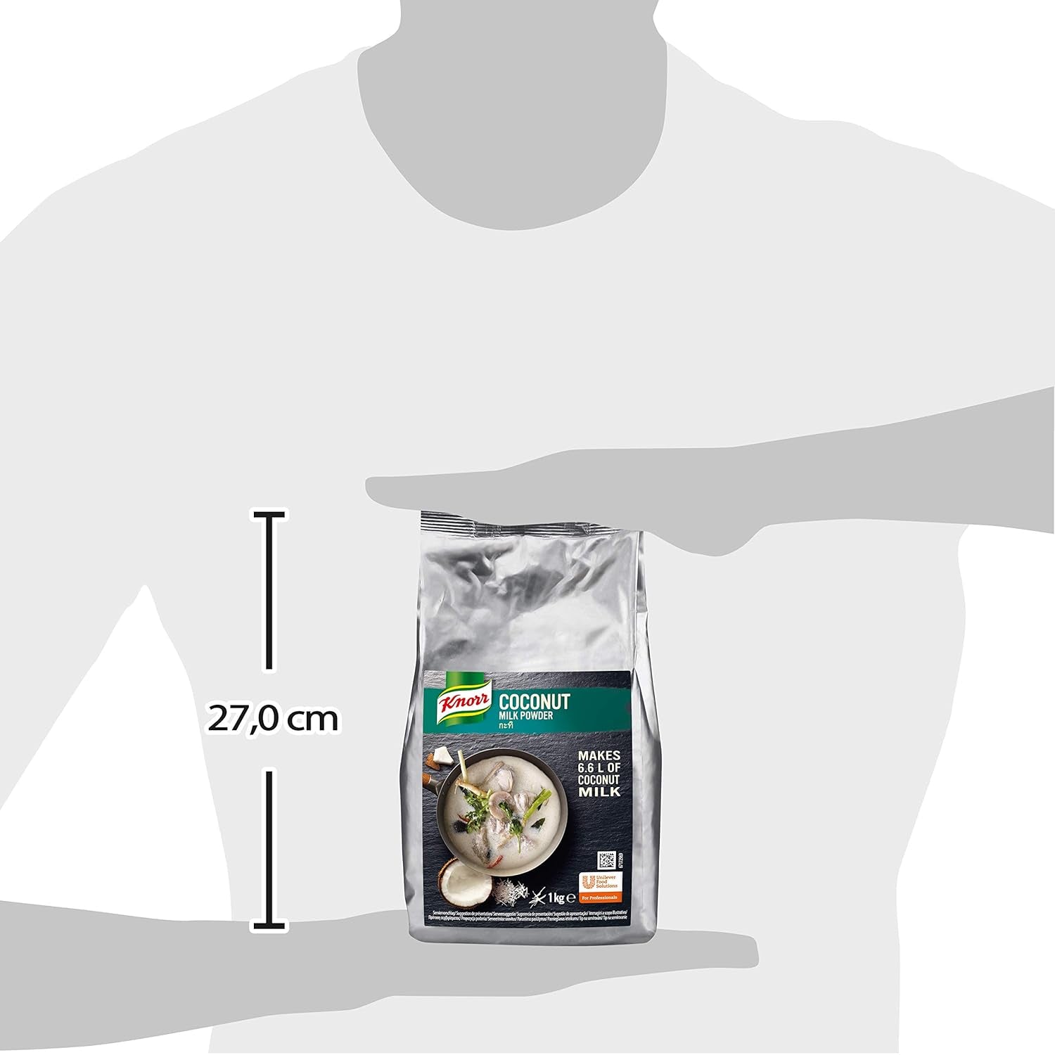 Knorr Kokosmilch Pulver (Melkpoeder aus 20 frischen Kokosnüssen, ergibt 6,6 Liter Kokosmilch) 1er-pakket (1 x 1 kg)
