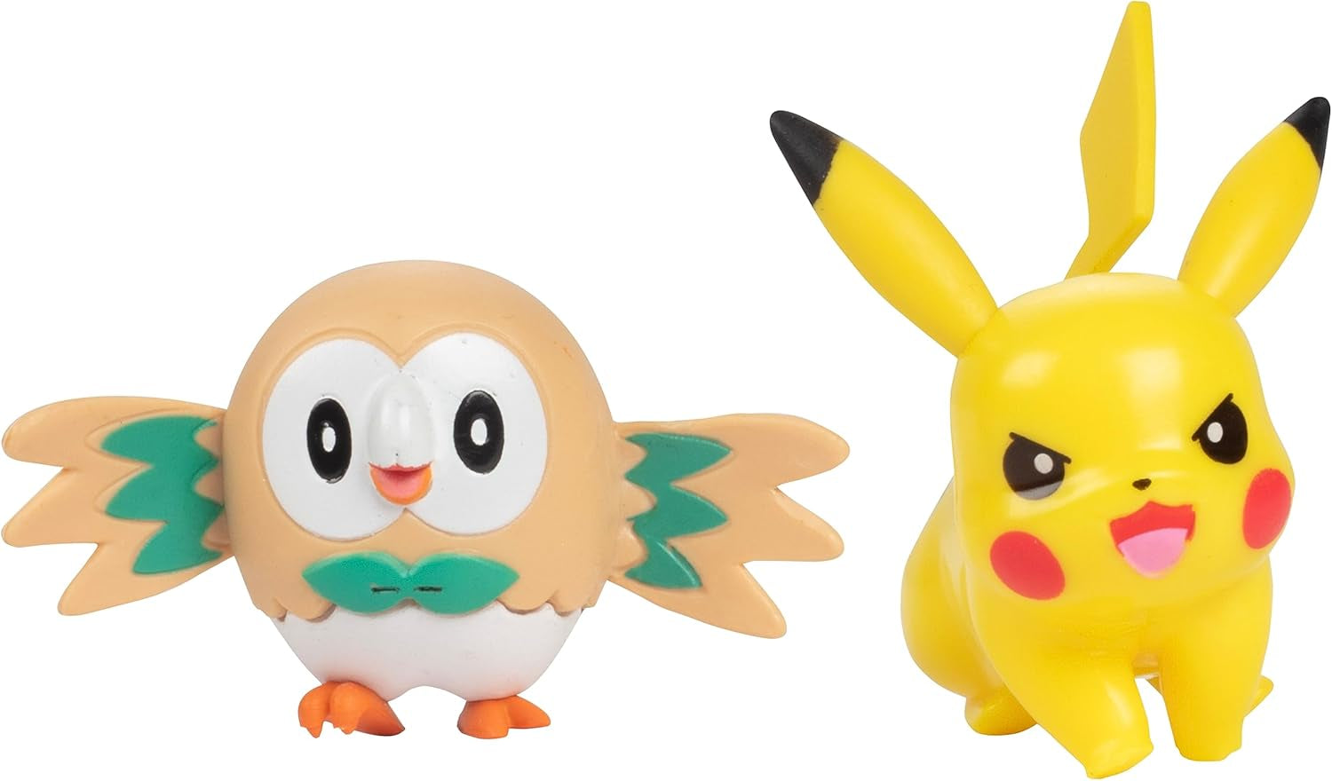 Pokémon-gevecht klaar! 6-delige figurenset - 11,4 cm Ash & Launching Pikachu, 5,1 cm Charmander, Rowlet, Piplup, Zorua - Officieel gelicentieerd - Paascadeau voor kinderen, jongens, meisjes Actiefiguren Naty Shop