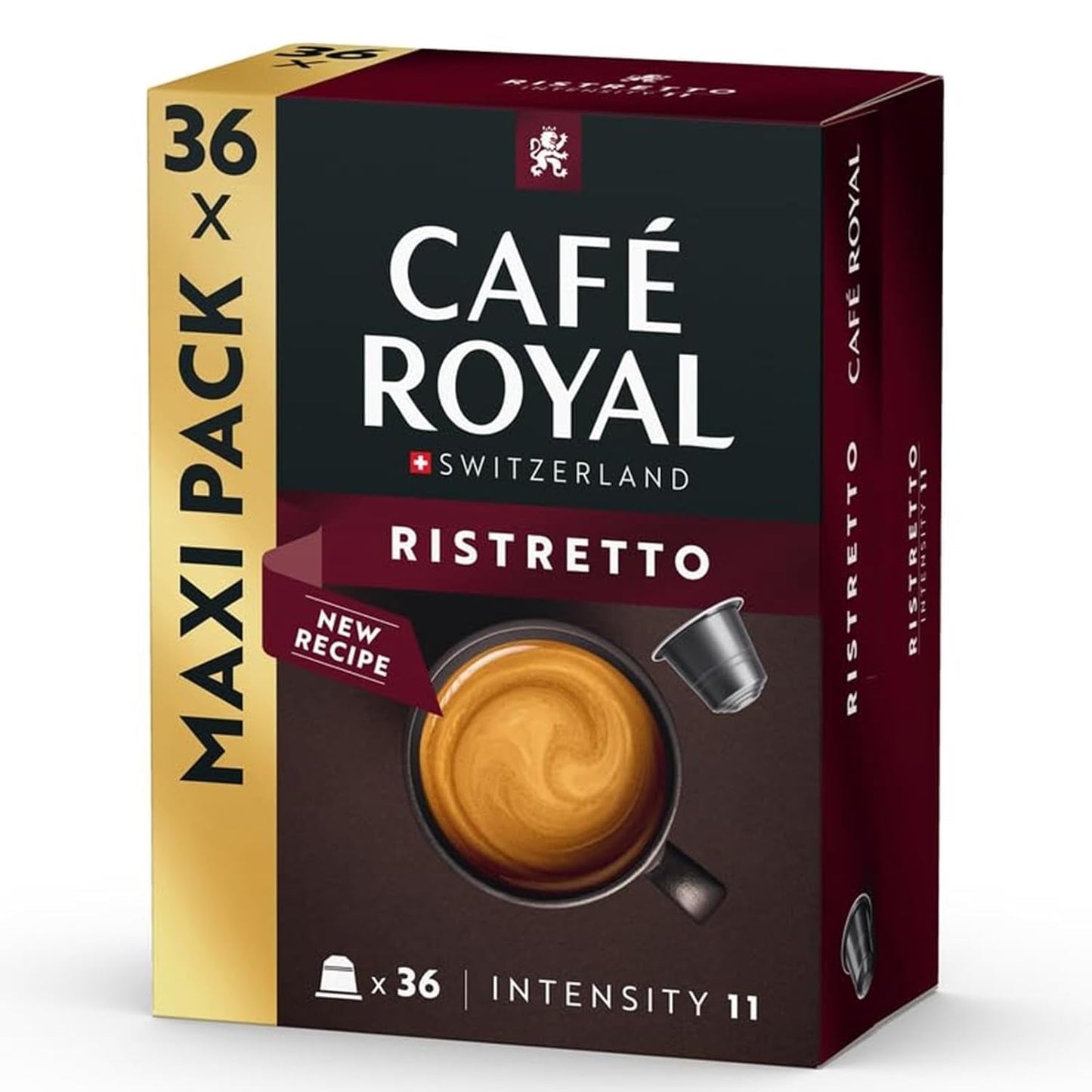 Café Royal Ristretto – Nespresso®-compatibele koffiecapsules, 100% Arabica, intensief, donker gebrand, intensiteit 11/12, Rainforest Alliance, 36 capsules