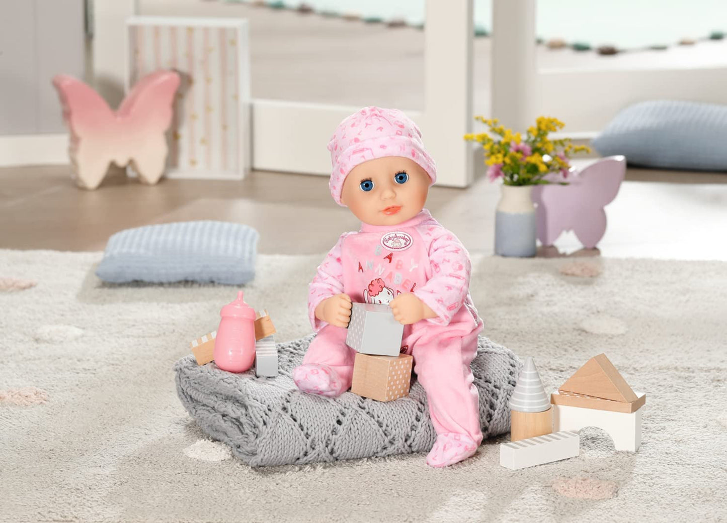 Annabell Kleine Annabell zachte pop 36cm, met stoffen lijfje en slaapogen, 36cm, 709870 Zapf Creation