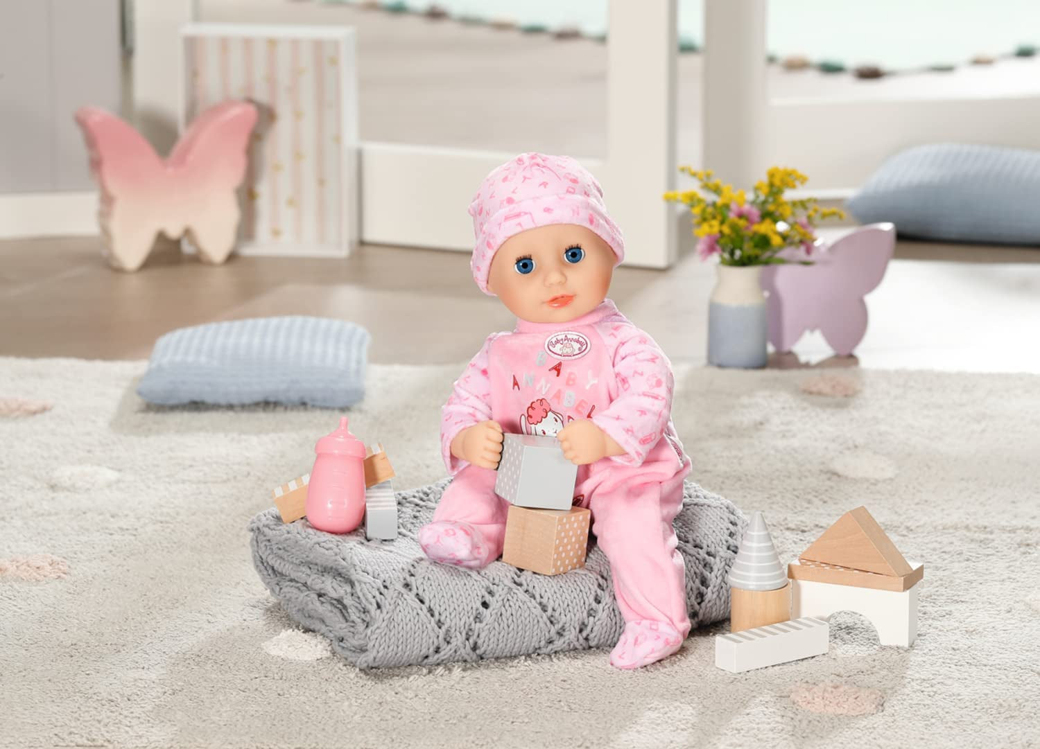 Annabell Kleine Annabell zachte pop 36cm, met stoffen lijfje en slaapogen, 36cm, 709870 Zapf Creation
