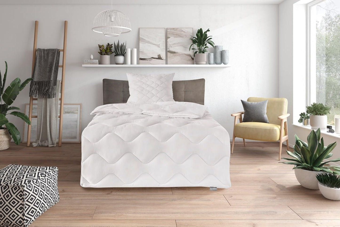 Traumnacht Cosy - Beddenset 4 seizoenen, 1 X deelbaar dekbed 135 X 200 Set en 1 X kussen 80 X 80 Cm, Ã-ko Tex gecertificeerd, wit, ontwikkeld in Duitsland, (pak van 2) Naty Shop Dekbedden en dekbedden 4 seizoenen 135 X 200 Set