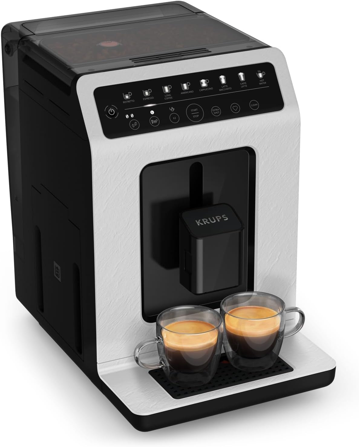 Krups EA897B Evidence ECOdesign automatische espressomachine, automatische espresso- en cappuccinofunctie, Quattro Force technologie, one-touch melkbekers, 8 presets, melksysteem, 1450W