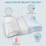 Royalisneeo Schoonheidskussen voor rug-, maag- en zijpijn Nek- en schouderpijn Kussen Antirimpel Anti-veroudering Memory Foam Kussen Blauw (standaard) Cervicale orthopedische kussens Naty Shop