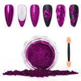 Saviland Chrome nagelpoederset - roze laser chroom nagelpoeder spiegeleffect laser nagelkunst, nagelglitter manicure decoratief poeder met sponssticks, nagelglitterpoeder nagelsalon