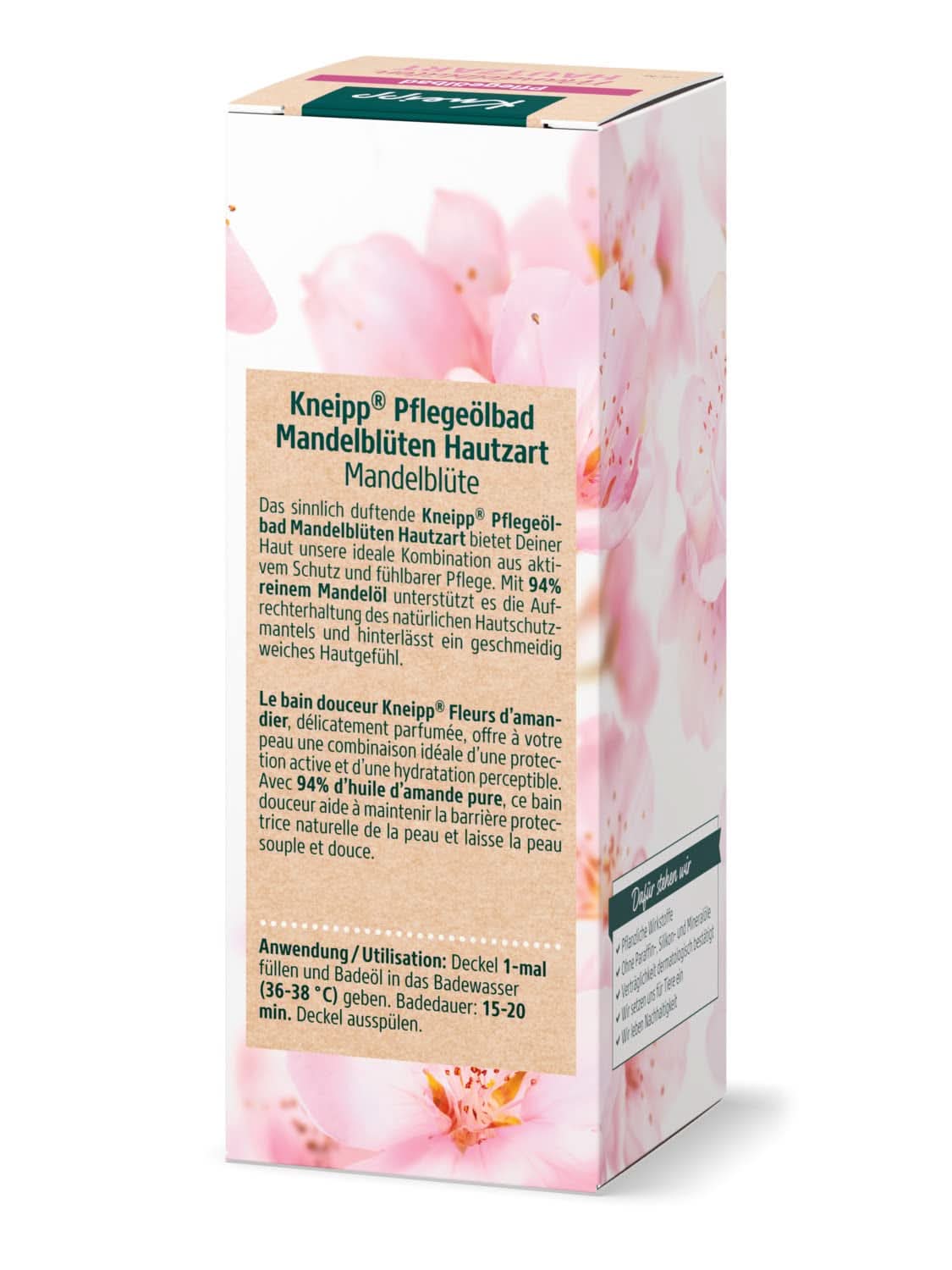 Kneipp, badolie, met 94% pure amandelolie, voor de droge en gevoelige huid - 100 ml Douche en bad Naty Shop