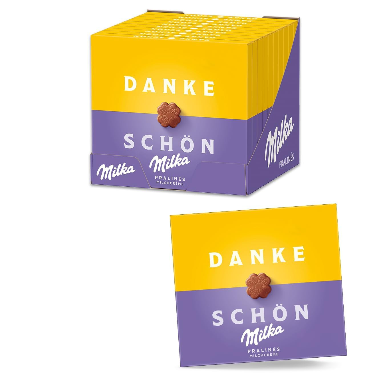 Praline Milka Gefeliciteerd – Alpenmelkchocolade met fijne melkroomvulling – 10 x 110 g
