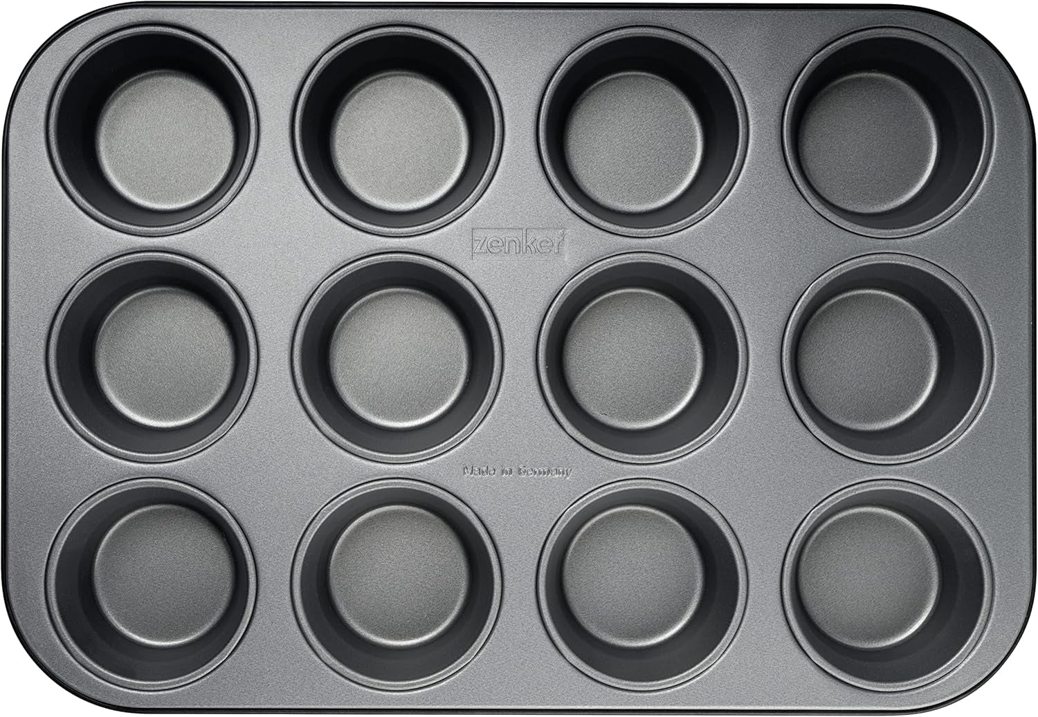 Zenker 12Er Muffinform Energy, Premium-Backform, Für Köstliche Kuchen, Verkürzt Die Backzeit Um Bis Zu 20% (Farbe: Silber/Anthrazit), Menge: 1 Stück, Hellgrau Und Dunkelgrau Vormen en bakplaten Naty Shop