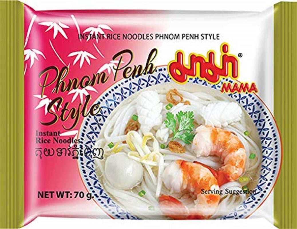 MAMA Phnom Phenh Instant Rijstnoedels - Oosterse Instant Rijstnoedels - Authentieke Thaise keuken - 12 x 70g