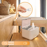 Lionelo BABYBLISS 20W Warmer voor vochtige doekjes en kleine handdoekjes, 20W voor baby's, ingebouwd nachtlampje, 3 warmtestanden, touchpanel, houdt de doekjes vochtig
