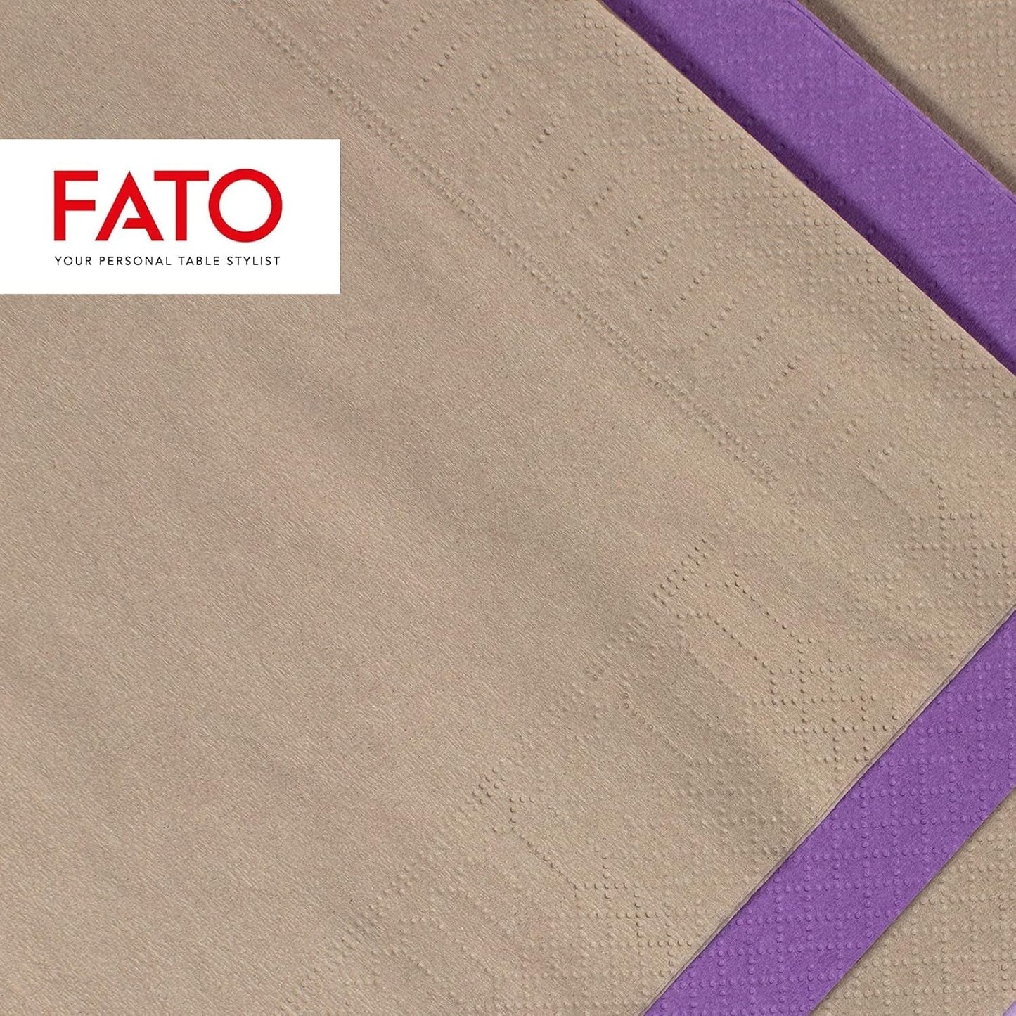 , Papieren wegwerpservetten, Ideaal voor hapjes en cocktails, Verpakking van 100 servetten, Afmeting 24X24 gevouwen in 4, 2 lagen, Kleur Turtledove, 100% puur cellulosepapier, Fsc-gecertificeerd
