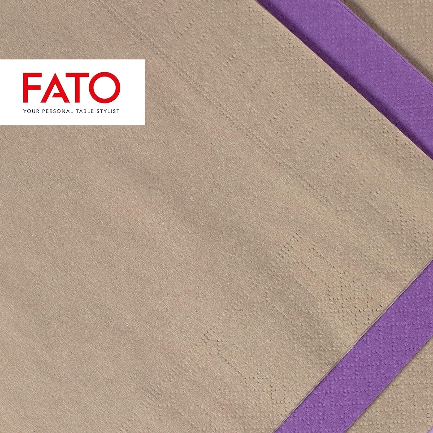 , Papieren wegwerpservetten, Ideaal voor hapjes en cocktails, Verpakking van 100 servetten, Afmeting 24X24 gevouwen in 4, 2 lagen, Kleur Turtledove, 100% puur cellulosepapier, Fsc-gecertificeerd