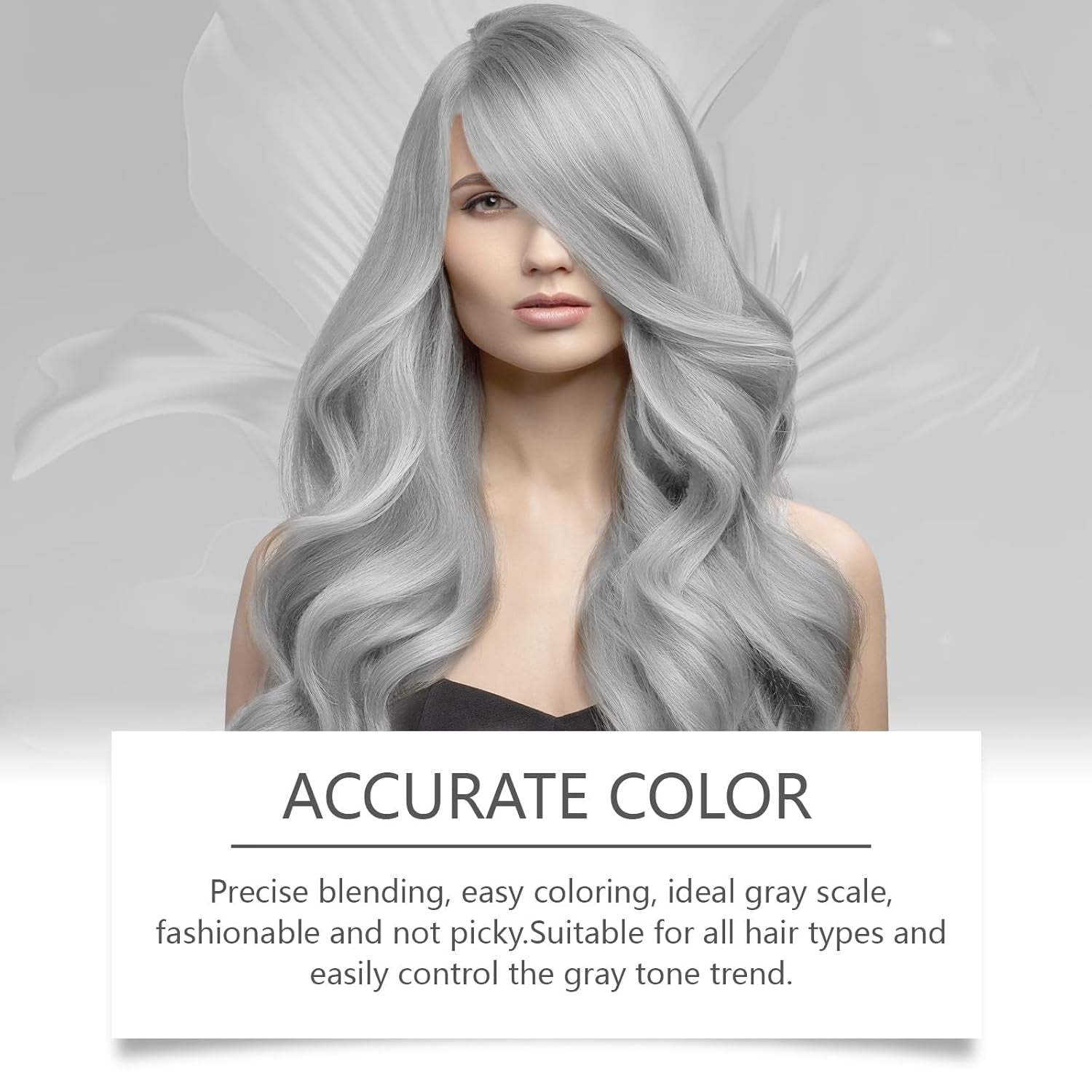2-in-1 natuurlijke essentie-extract zilveren haarverf, Detroit Rain zilveren haarverf, metallic zilveren haarverf, zilveren haarverf voor donker haar, zilveren haarverf, permanente haarverf (1 stuk) Naty Shop haarverf