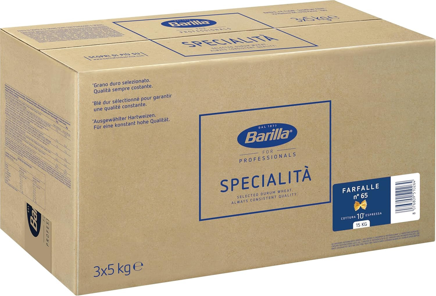 Barilla Pasta Farfalle n. 65, 5kg