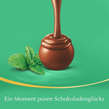 LINDOR witte chocoladebolletjes, 1 kg en LINDOR | Hersluitbare zak van 1 kg | ca. 80 melkchocoladebolletjes met muntvulling | Bulkverpakking, pralinegeschenk, chocoladegeschenk