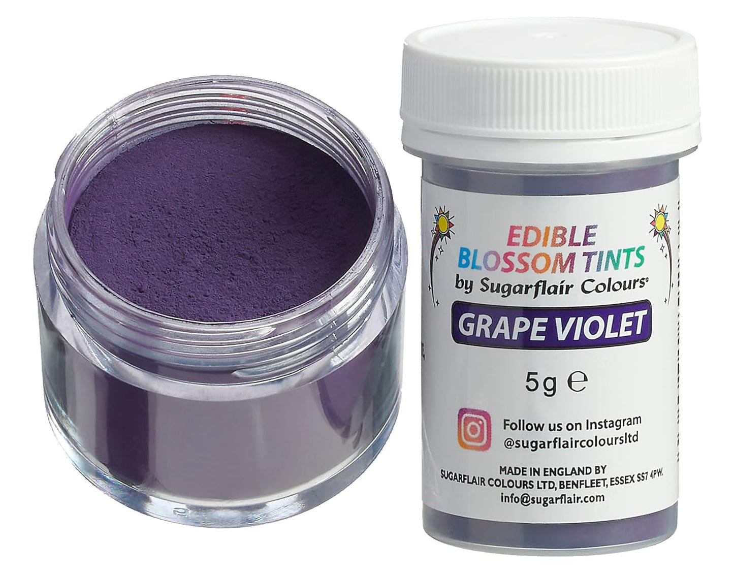 Sugarflair Blossom Tint Dust Grape Violet Food Coloring Powder - Kleurstofpoeder voor taartdecoraties, fondant, glazuur, chocolade, botercrème, macarons en meer - 5G