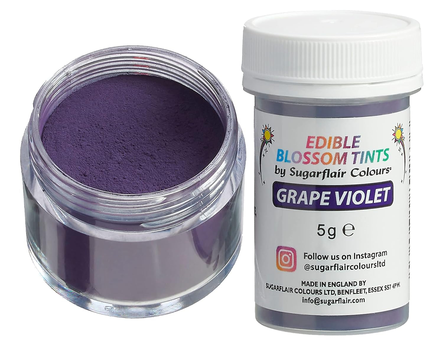 Sugarflair Blossom Tint Dust Grape Violet Food Coloring Powder - Kleurstofpoeder voor taartdecoraties, fondant, glazuur, chocolade, botercrème, macarons en meer - 5G